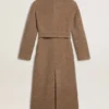 Manteau à double boutonnage pour femme en mélange de laine beige