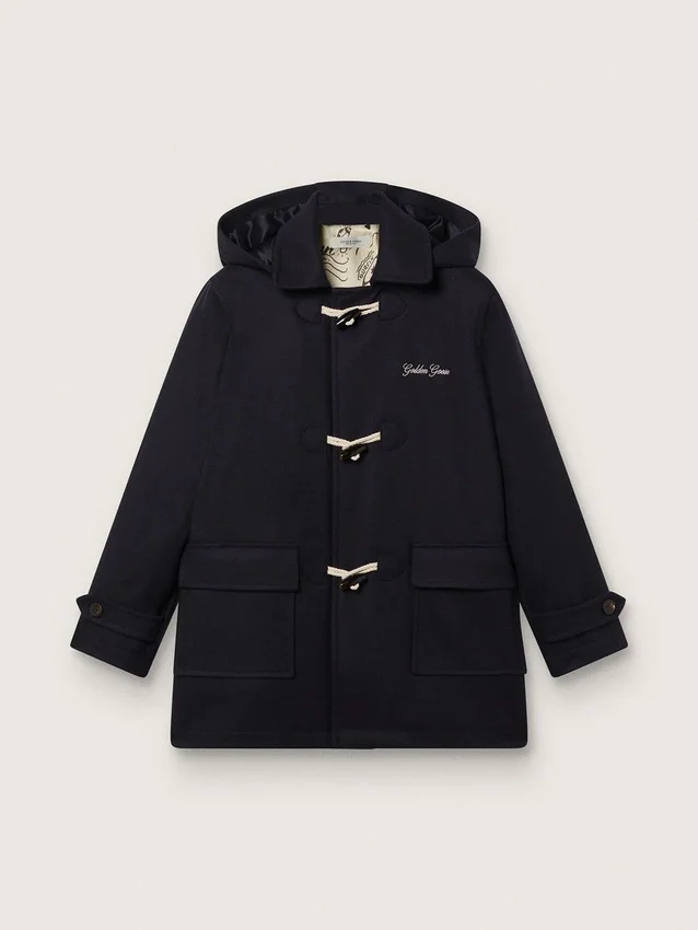 Manteau duffle-coat à capuche bleu foncé pour garçons