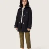 Manteau duffle-coat à capuche bleu foncé pour garçons