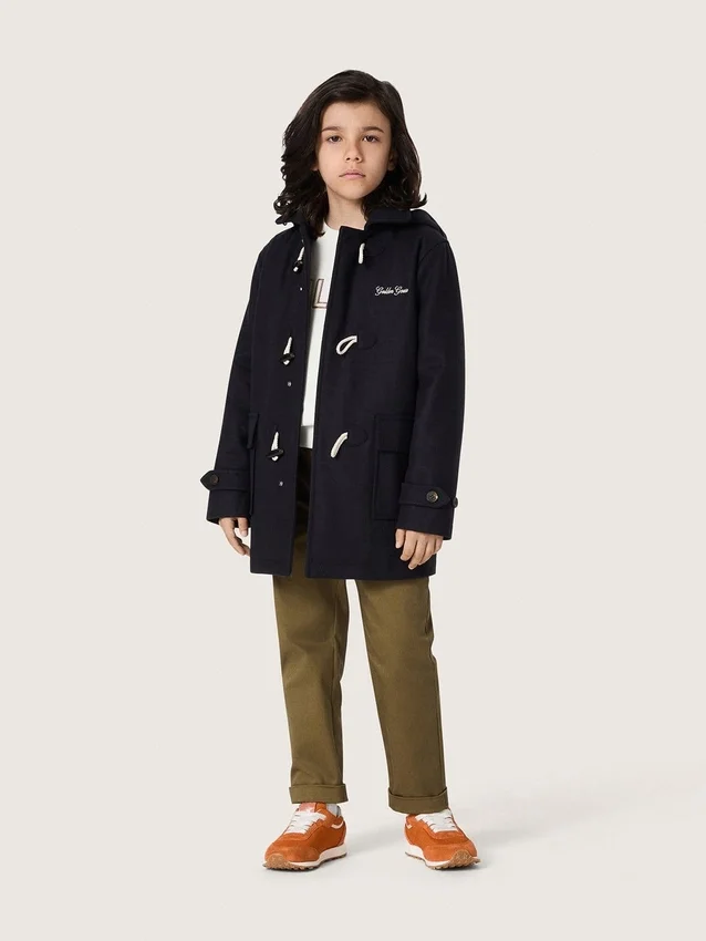 Manteau duffle-coat à capuche bleu foncé pour garçons