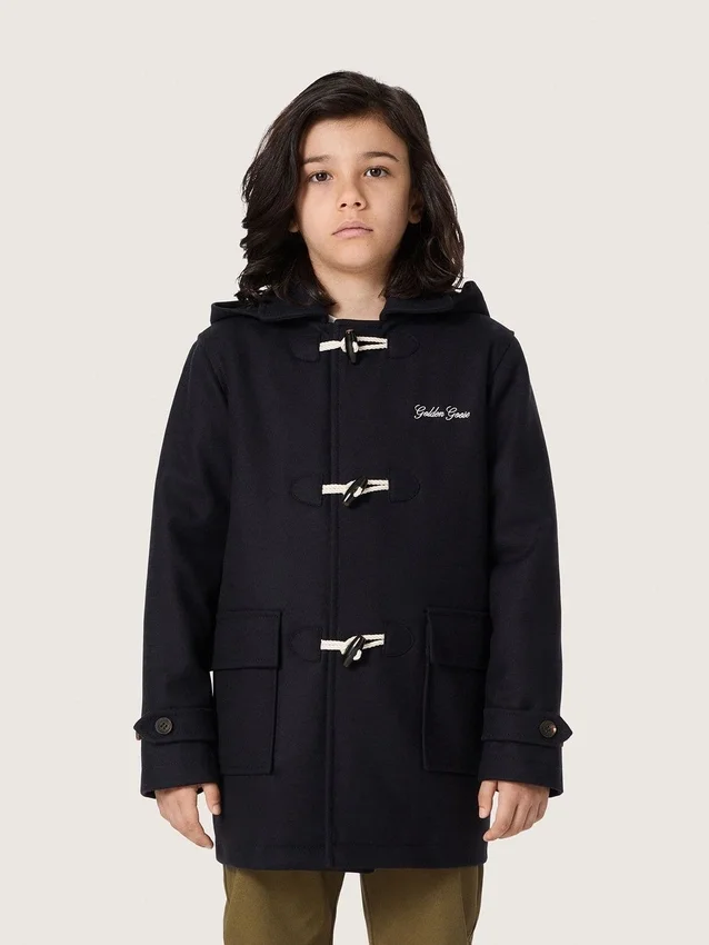 Manteau duffle-coat à capuche bleu foncé pour garçons