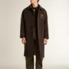 Manteau Journey pour homme à simple boutonnage en laine mélangée froissée avec broche florale