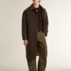 Manteau Journey pour homme à simple boutonnage en laine mélangée froissée avec broche florale