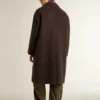 Manteau Journey pour homme à simple boutonnage en laine mélangée froissée avec broche florale