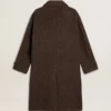Manteau Journey pour homme à simple boutonnage en laine mélangée froissée avec broche florale