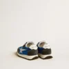 Marathon Junior en nylon bleu avec étoile imprimée et languette de talon en cuir