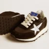 Marathon Junior en nylon noir avec étoile imprimée et languette en cuir au talon