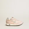 Marathon Junior en nylon rose avec étoile imprimée et languette en cuir au talon