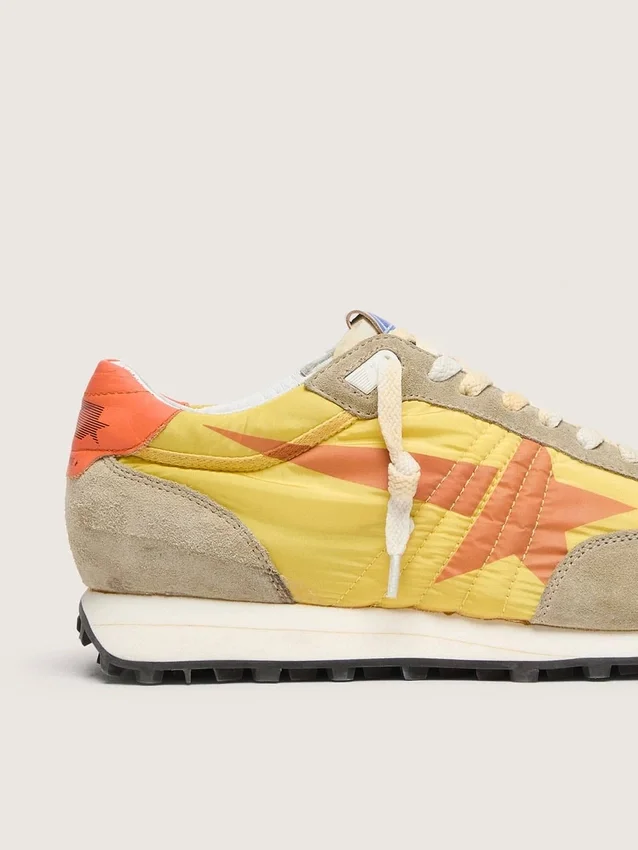 Marathon pour homme avec tige en nylon jaune et étoile orange