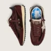 Marathon pour homme avec tige en satin marron et étoile en cuir platine