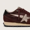 Marathon pour homme avec tige en satin marron et étoile en cuir platine