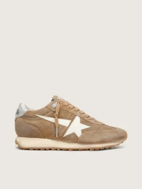 Marathon pour femme en daim couleur tabac avec étoile blanche