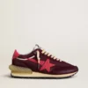 Marathon pour homme en mesh bordeaux et daim avec étoile rose imprimée