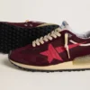 Marathon pour homme en mesh bordeaux et daim avec étoile rose imprimée