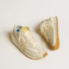 Marathon pour femme en nylon beige et cuir gris avec étoile imprimée beige