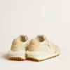 Marathon pour femme en nylon beige et cuir gris avec étoile imprimée beige