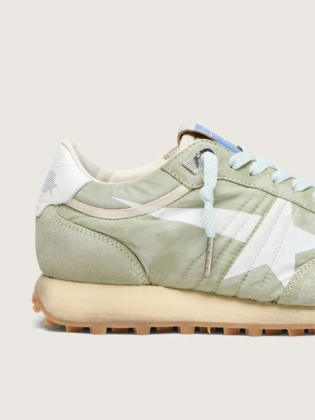 Marathon pour femme en nylon vert sauge avec étoile blanche