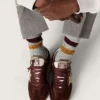 Marathon pour homme avec tige en satin marron et étoile en cuir platine