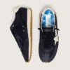 Marathon pour homme en daim bleu marine avec étoile et languette de talon en cuir blanc