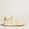 Marathon pour homme en nylon beige et cuir gris avec étoile imprimée beige