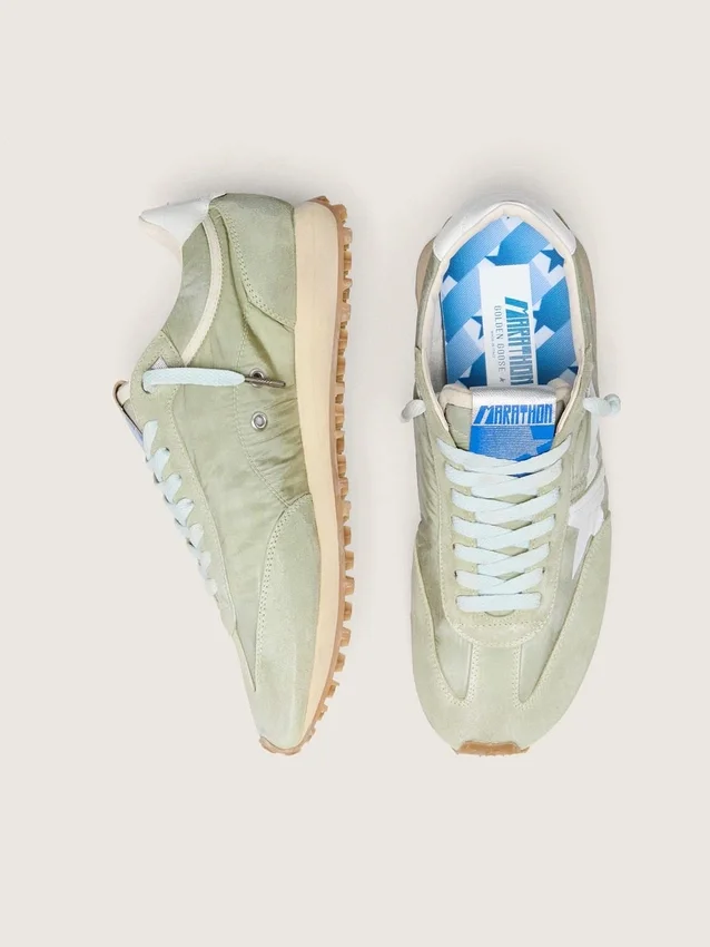 Marathon pour homme en nylon vert sauge avec étoile blanche