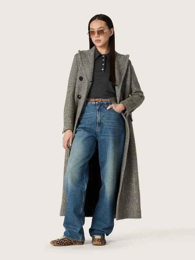Marathon Speed pour femme en cuir de poney beige et noir à imprimé léopard, avec une étoile en cuir noir