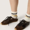 Marathon Speed pour femme en cuir à imprimé serpent marron, étoile noire et languette de talon en cuir argenté
