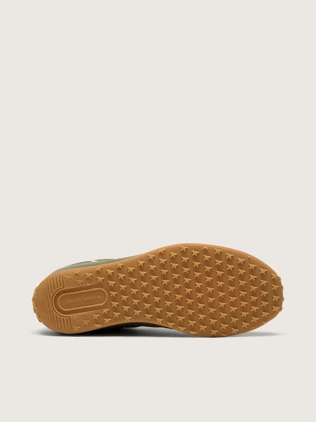 Marathon Speed pour femme en cuir vert olive avec étoile crème