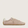 Marathon Speed pour femme en daim rose avec étoile perforée et languette de talon en cuir blanc