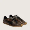 Marathon Speed pour homme en cuir avec imprimé serpent marron, étoile noire et languette de talon en cuir argenté