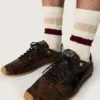 Marathon Speed pour homme en cuir avec imprimé serpent marron, étoile noire et languette de talon en cuir argenté