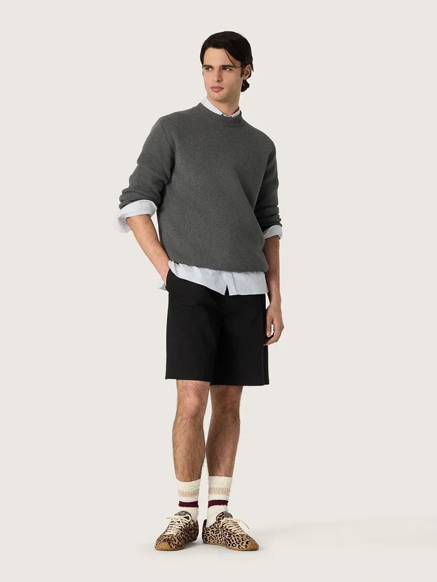 Marathon Speed pour homme en cuir de poney beige et noir à imprimé léopard, avec une étoile en cuir noir