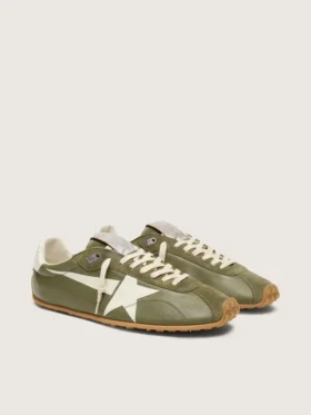 Marathon Speed pour homme en cuir vert olive avec étoile crème
