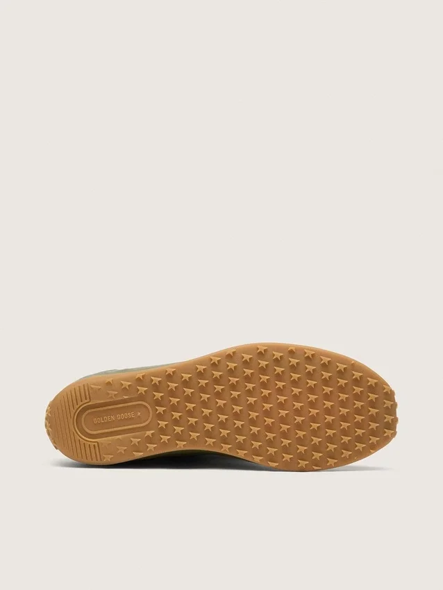 Marathon Speed pour homme en cuir vert olive avec étoile crème