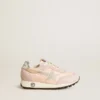Marathon Young en nylon rose avec étoile imprimée et languette en cuir au talon