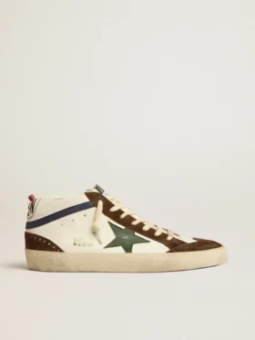 Mid Star avec étoile en cuir vert et bande en cuir bleu