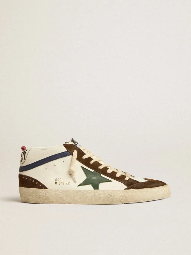 Mid Star avec étoile en cuir vert et bande en cuir bleu