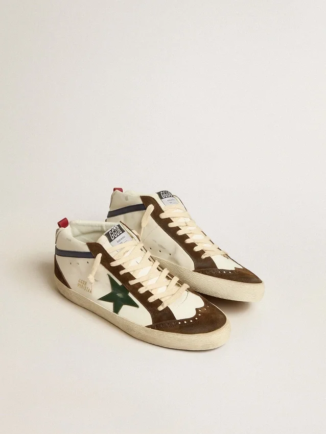Mid Star avec étoile en cuir vert et bande en cuir bleu
