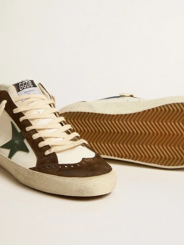 Mid Star avec étoile en cuir vert et bande en cuir bleu