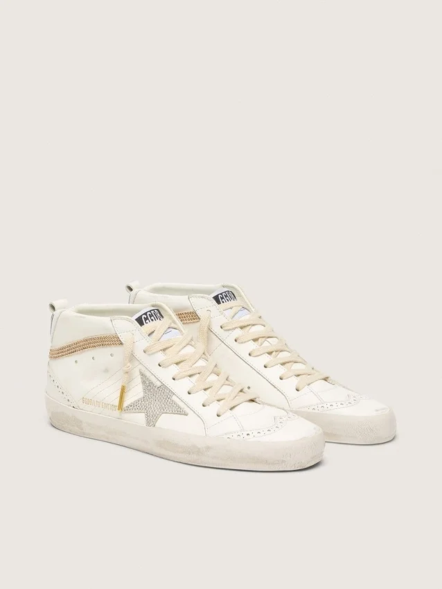 Mid Star avec étoile et languette au talon en daim ornées de cristaux Swarovski