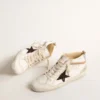 Mid Star en nappa avec étoile pailletée et empiècement en cuir nude