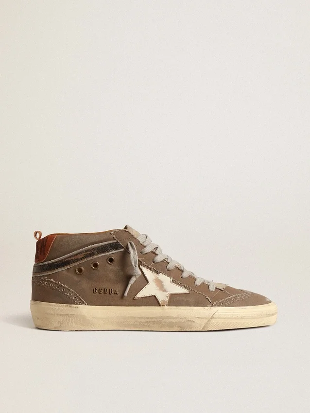 Mid Star en toile verte avec étoile en cuir et bande noire