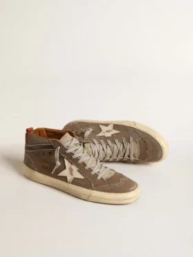 Mid Star en toile verte avec étoile en cuir et bande noire