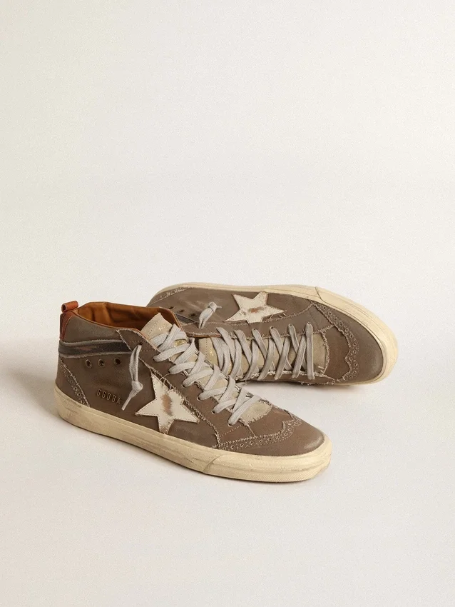 Mid Star en toile verte avec étoile en cuir et bande noire