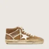 Mid Star LAB pour femme en daim couleur rouille avec une étoile en cuir blanc