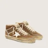 Mid Star LAB pour femme en daim couleur rouille avec une étoile en cuir blanc