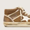 Mid Star LAB pour femme en daim couleur rouille avec une étoile en cuir blanc