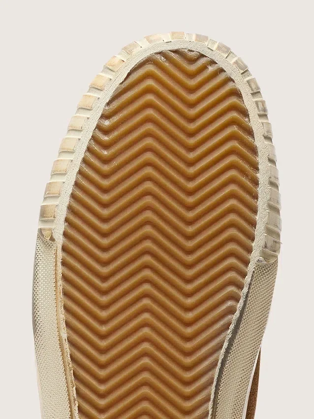 Mid Star LAB pour femme en daim couleur rouille avec une étoile en cuir blanc