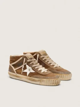 Mid Star LAB pour homme en daim couleur rouille avec étoile en cuir blanc