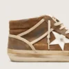 Mid Star LAB pour homme en daim couleur rouille avec étoile en cuir blanc